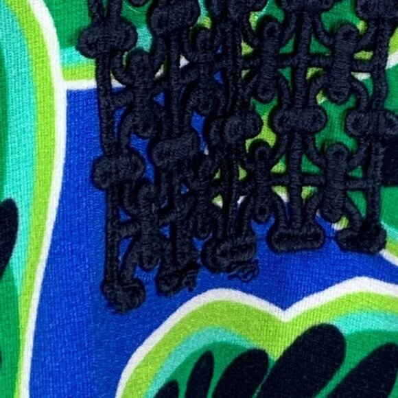 Crown & Ivy XS Tunic Top Green Blue Leaf Print Boho Fall Casual - Picture 12 of 13